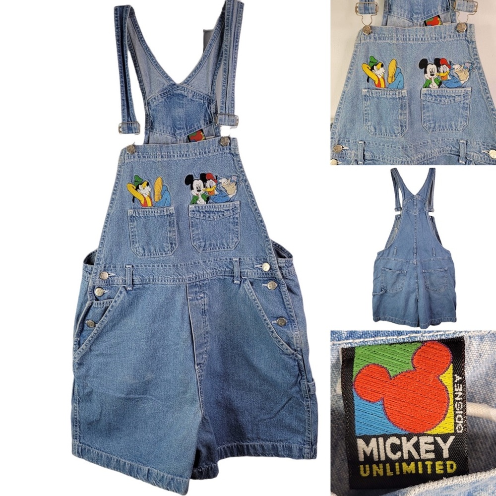 Vintage Disney Denim Shorts Overalls